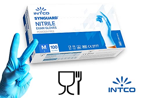 intco medical 100 guanti in Nitrile M senza polvere, senza lattice, ip –