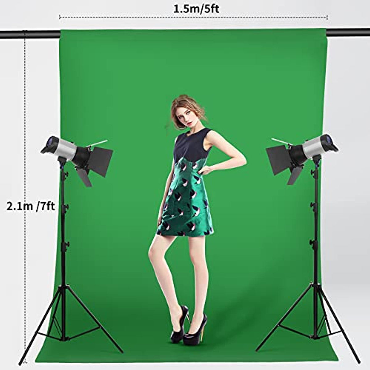 1.5 x 2.1m Sfondo per Studio Fotografico,Green Screen,Fotografia di  Prodotti Sfondo,Sfondo Verde Schermo,Sfondo Fotografico per Fondale Sfondo