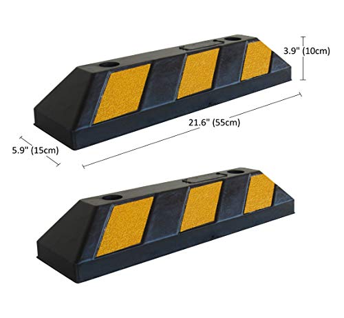 SNS SAFETY LTD Fermaruota in Gomma, per Parcheggi e Garages, Nero e  Giallo