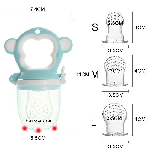 Faburo 2pcs Ciuccio per Alimenti/Frutta Bambini + 9pcs in –