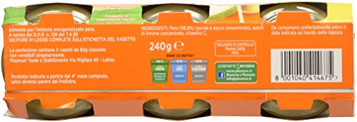 4 Confezioni Plasmon Omogeneizzati Frutta Pera 24 Vasetti PLASMON