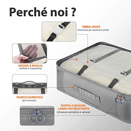 8 Set Organizzatori da Viaggio Organizer Valigie, Cubi di