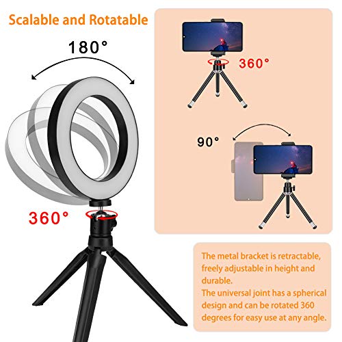 Luce ad Anello LED, Eletorot 6” Ring Light Lampada per Selfie Estetist –