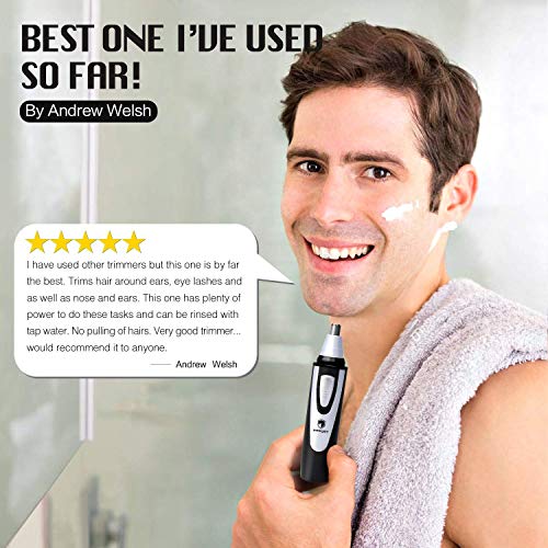 FITFORT Nose Hair Trimmer Taglia Peli Naso e Orecchie, Taglia capelli  Professionale e Indolore per Sopracciglia