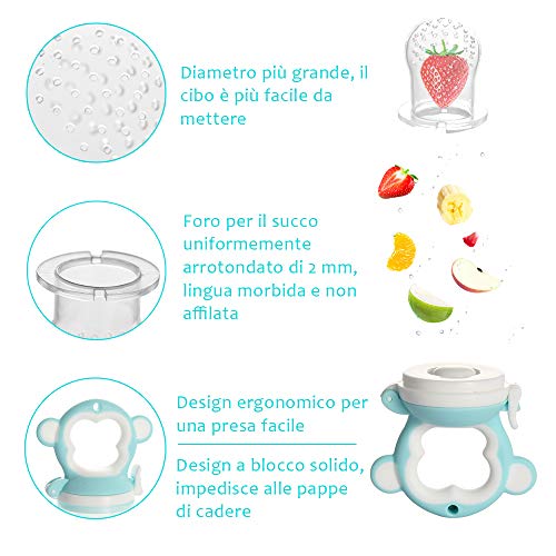 Faburo 2pcs Ciuccio per Alimenti/Frutta Bambini + 9pcs in –