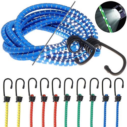 Set Da 10 Corde Elastiche Con Gancio, 4 Misure Di Ganci Elastici