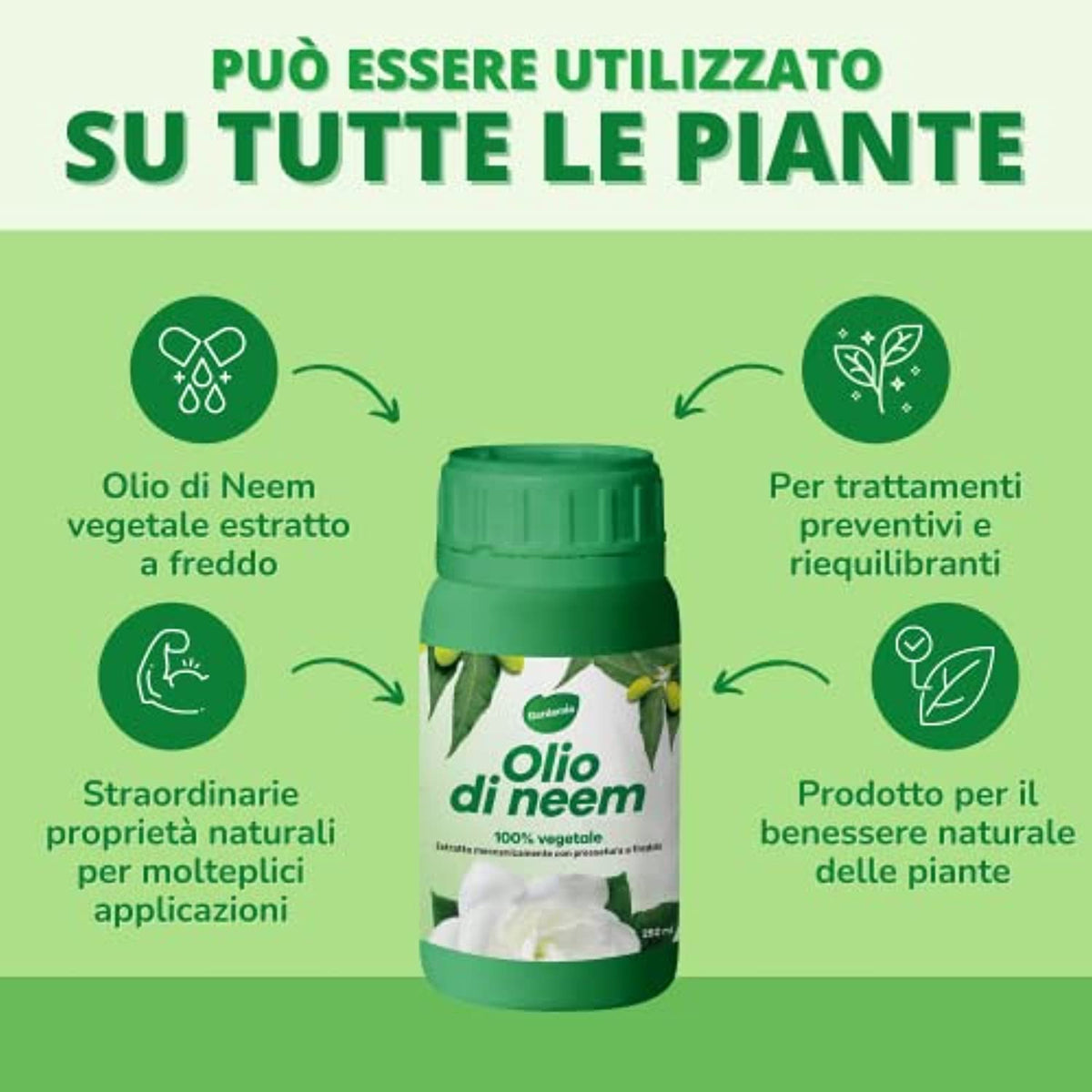 Gardemia Olio di Neem per Piante 100% Vegetale Repellente Naturale