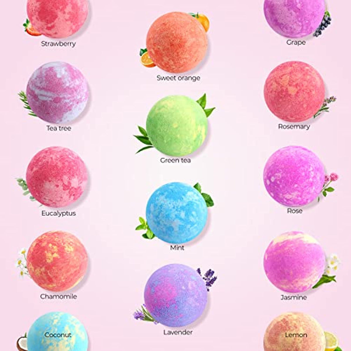 Bombe da Bagno 14pcs, Set Bath Bomb con Sali da Bagno Profumate Palle –