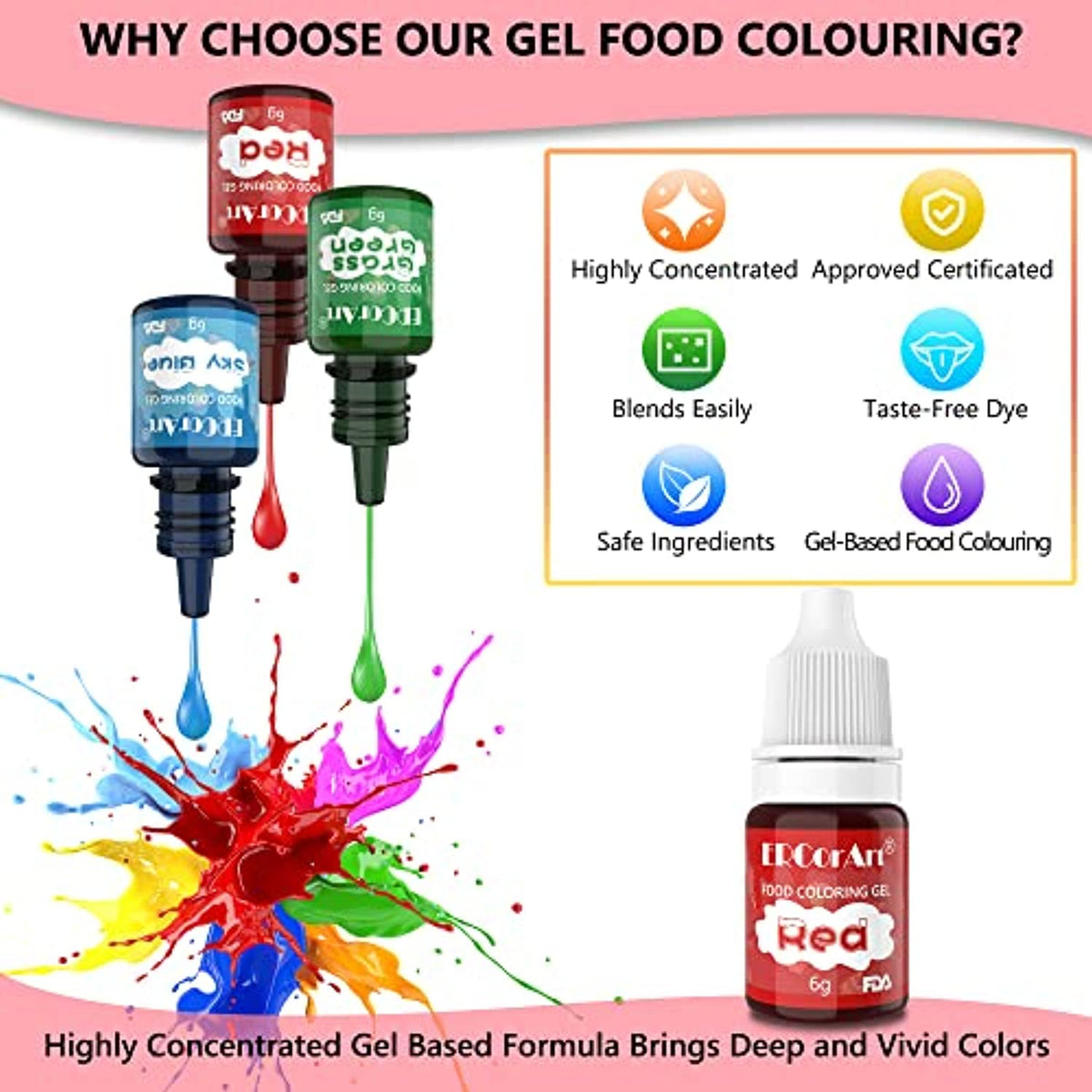 Coloranti Alimentari Gel 12 Colori - Colorante Alimentare Liquido