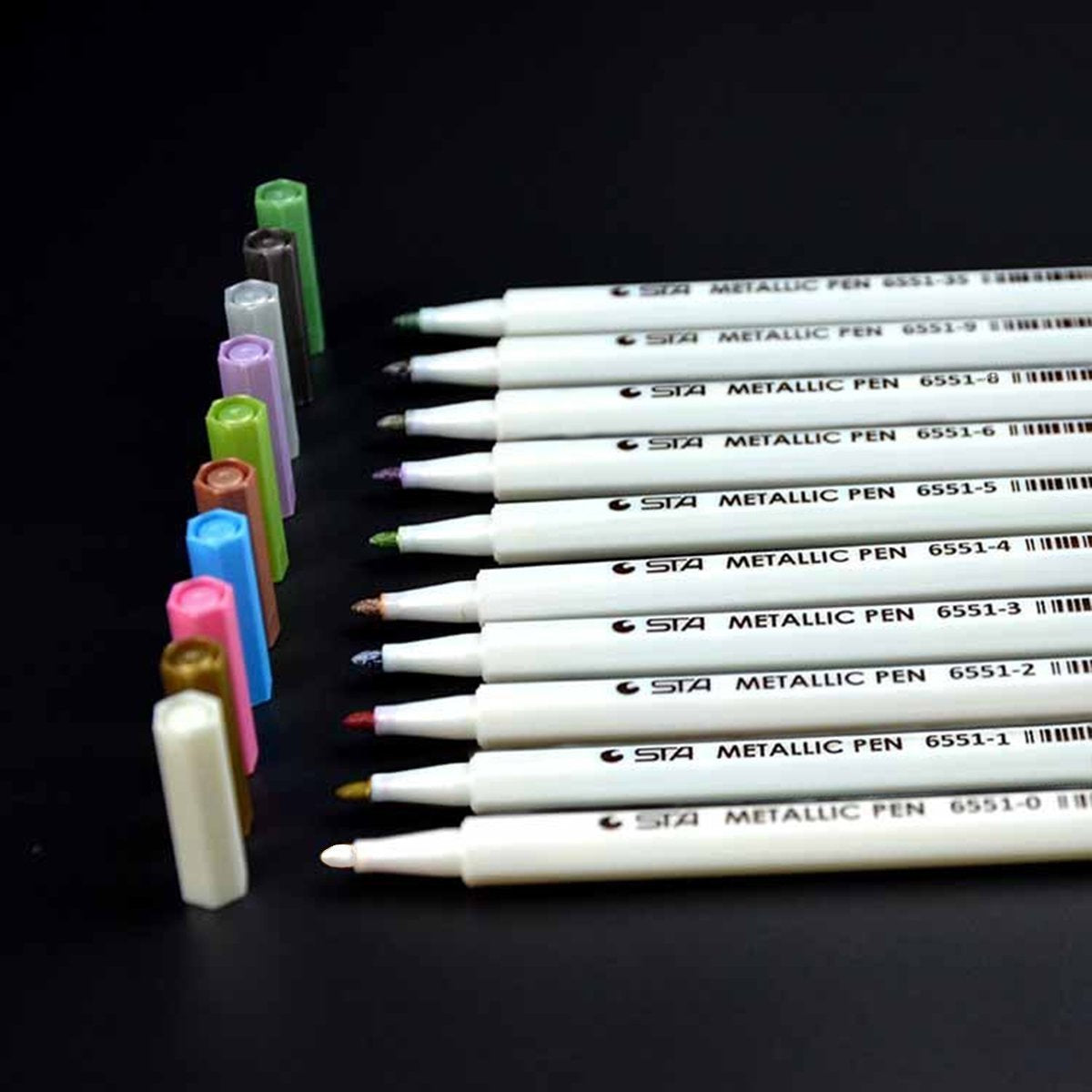 Pennarelli Metallici, Beurpo Set Di 10 Penne Metallici Marker bianco –