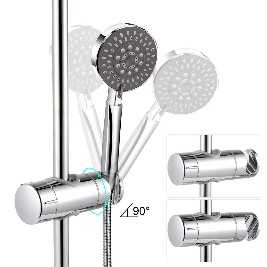 Joyoldelf Supporto Doccia Regolabile in ABS 19-25 mm, Supporto Soffione  Doccia Conmorsetto, Saliscendi Doccia, manuale da cromata Saliscendi Per  Doccia : : Fai da te