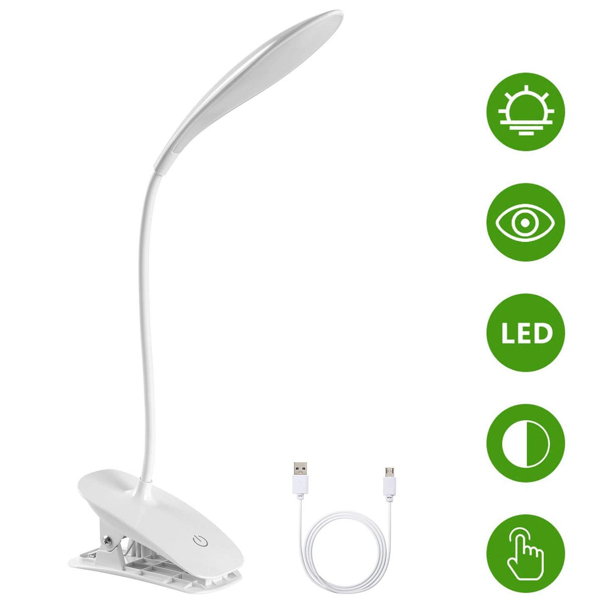 Lampada Luce A Led Con Clip Per Pc Notebook Lettura Usb Flessibile  Orientabile 