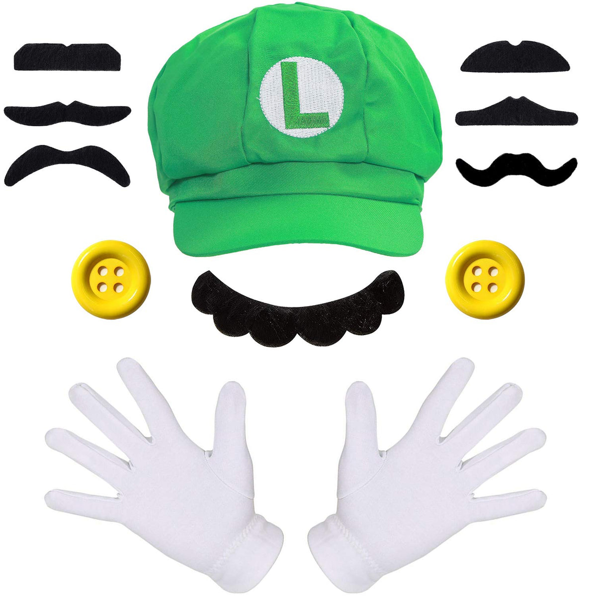 Costume Super Mario Luigi Cosplay Uomo Donna Bambini Carnevale Tuta Set  Outfit