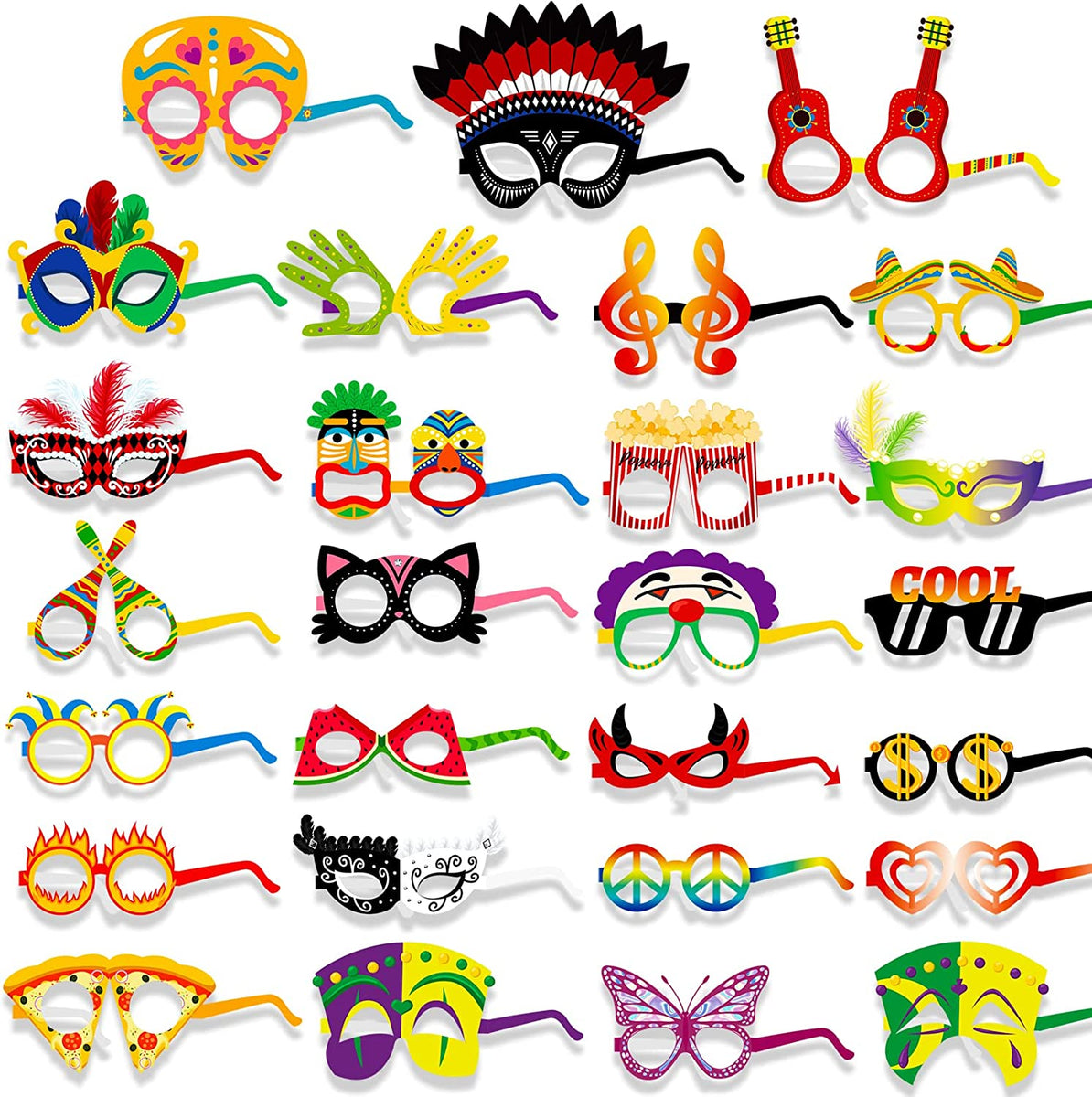 DPKOW 28pcs Divertenti maschera occhiali da festa per Carnevale di Ven –