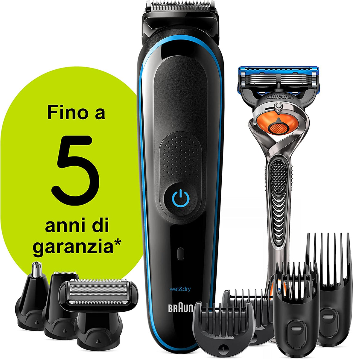 Braun Regolabarba Tagliacapelli Uomo Rasoio Incluso Rifinitore Barba 8  Accessori inclusi All-in-One 