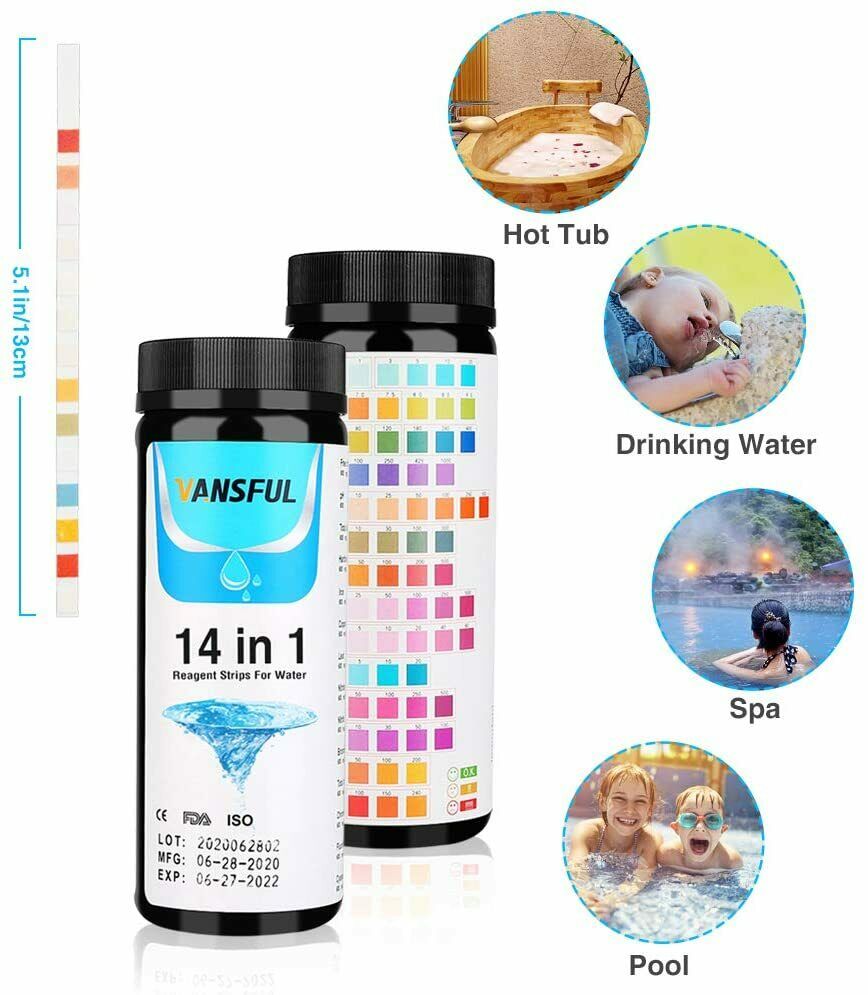 Kit Per Analisi Dell'Acqua Potabile, Test PH, Bromo, Ferro, Rame, Nitr –