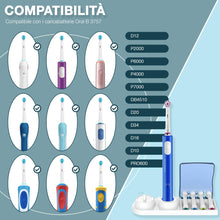 Carica l&#39;immagine nel visualizzatore di Gallery, Ph Pro Heat Porta Spazzolino Elettrico - Porta Testine Spazzolino Elettrico - Supporto per Spazzolino Compatibile per Oral B con Coperchio - Include 4 Copritestine.