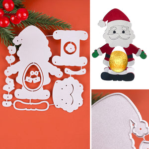 3 Set Fustelle Natale 3D per Cioccolato Stencil Cutting Dies Scatole di Cioccolato Leccalecca Natalizie Fustelle per Creazioni Fai da Te Decorazioni Tavolo (A)