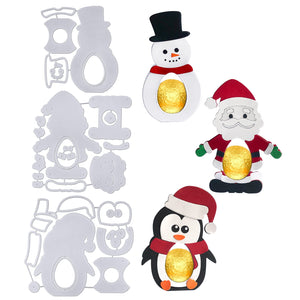 3 Set Fustelle Natale 3D per Cioccolato Stencil Cutting Dies Scatole di Cioccolato Leccalecca Natalizie Fustelle per Creazioni Fai da Te Decorazioni Tavolo (A)