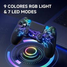 Carica l&#39;immagine nel visualizzatore di Gallery, ECHTPower Controller Wireless per PS4, Joystick con Luci RGB per PS4/Pro/Slim/PC, Batteria da 1000mAH, Doppia Vibrazione, Giroscopio, jack per Cuffie da 3,5mm, Controller Ergonomico e Antiscivolo