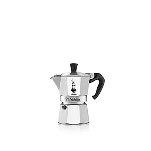 Bialetti Mokina Caffettiera Alluminio, Tazze 0,5, Argento, 13x6.5x12 cm - Ilgrandebazar