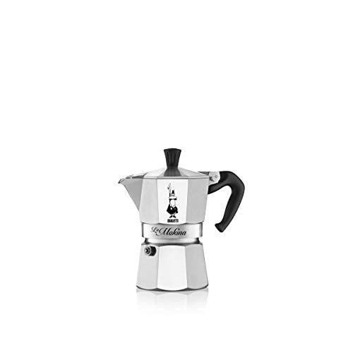 Bialetti Mokina Caffettiera Alluminio, Tazze 0,5, Argento, 13x6.5x12 cm - Ilgrandebazar