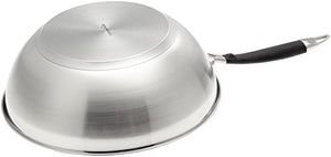 AmazonBasics - Padella da wok in acciaio INOX, 28 cm - Ilgrandebazar