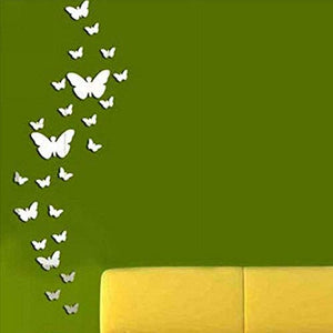 SwirlColor 30PCS Farfalla Combinazione 3D Specchio Wall Stickers Home Argento - Ilgrandebazar