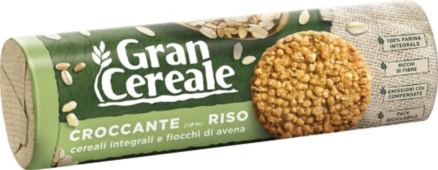 Gran Cereale Biscotti Gran Cereale Croccante con Riso, Ricchi di Fibra –