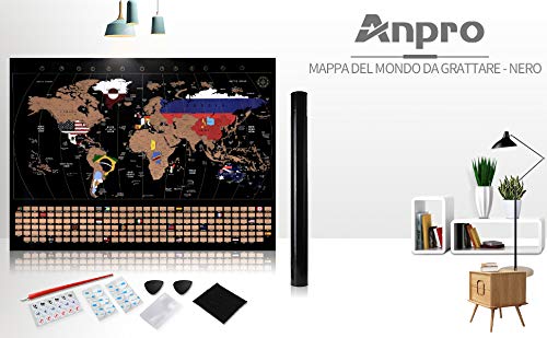 Anpro Mappa Del Mondo Da Grattare - Idee Regalo -  - Offerte E  Coupon: #BESLY!