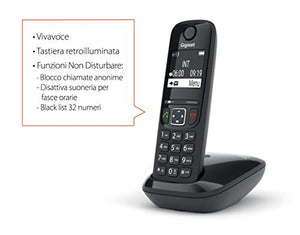 Gigaset AS690 Trio Telefono Cordless: 3 Portatili per Chiamate Interne Nero - Ilgrandebazar