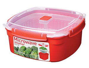 Sistema Vaporiera grande da microonde 3,2 L, 23.9 x x 10.9 cm Large, Red