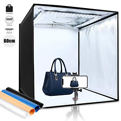 Amzdeal, tenda portatile per studio fotografico, 60 x 60 cm, con 4 str –