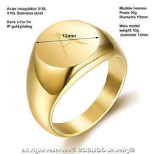 Carica l&#39;immagine nel visualizzatore di Gallery, BOBIJOO JEWELRY - Anello Uomo Iniziali Incise sulla Y - Acciaio 316 - Oro - Ilgrandebazar