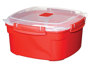 Sistema Vaporiera grande da microonde 3,2 L, 23.9 x x 10.9 cm Large, Red