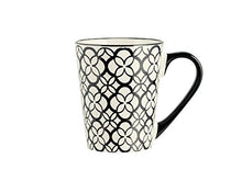 Carica l&#39;immagine nel visualizzatore di Gallery, H&amp;H Vhera Set 6 Tazze Mug, Stoneware, Crema/Nero, 350 ml - Ilgrandebazar