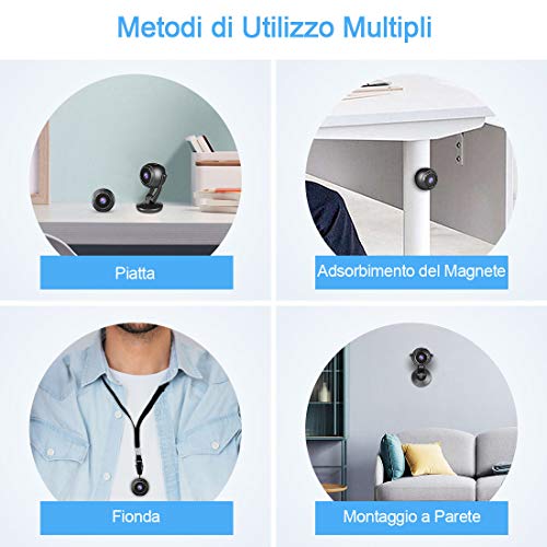 Mini Telecamera Spia Nascosta,MHDYT HD 1080P Portatile Micro Cop Spy C –