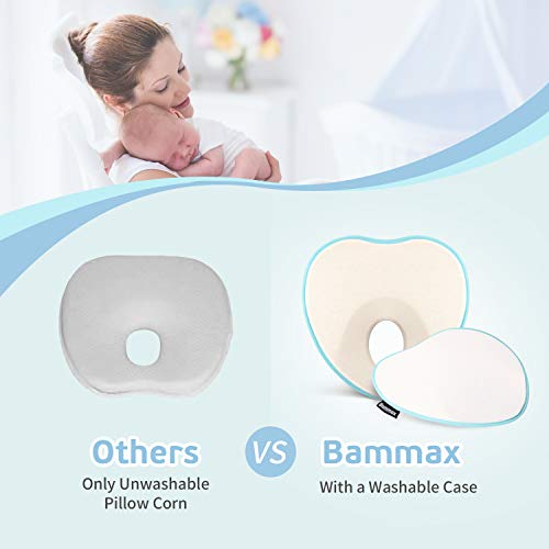 Bammax Cuscino Neonato Plagiocefalia Sfoderabile per la Bianco