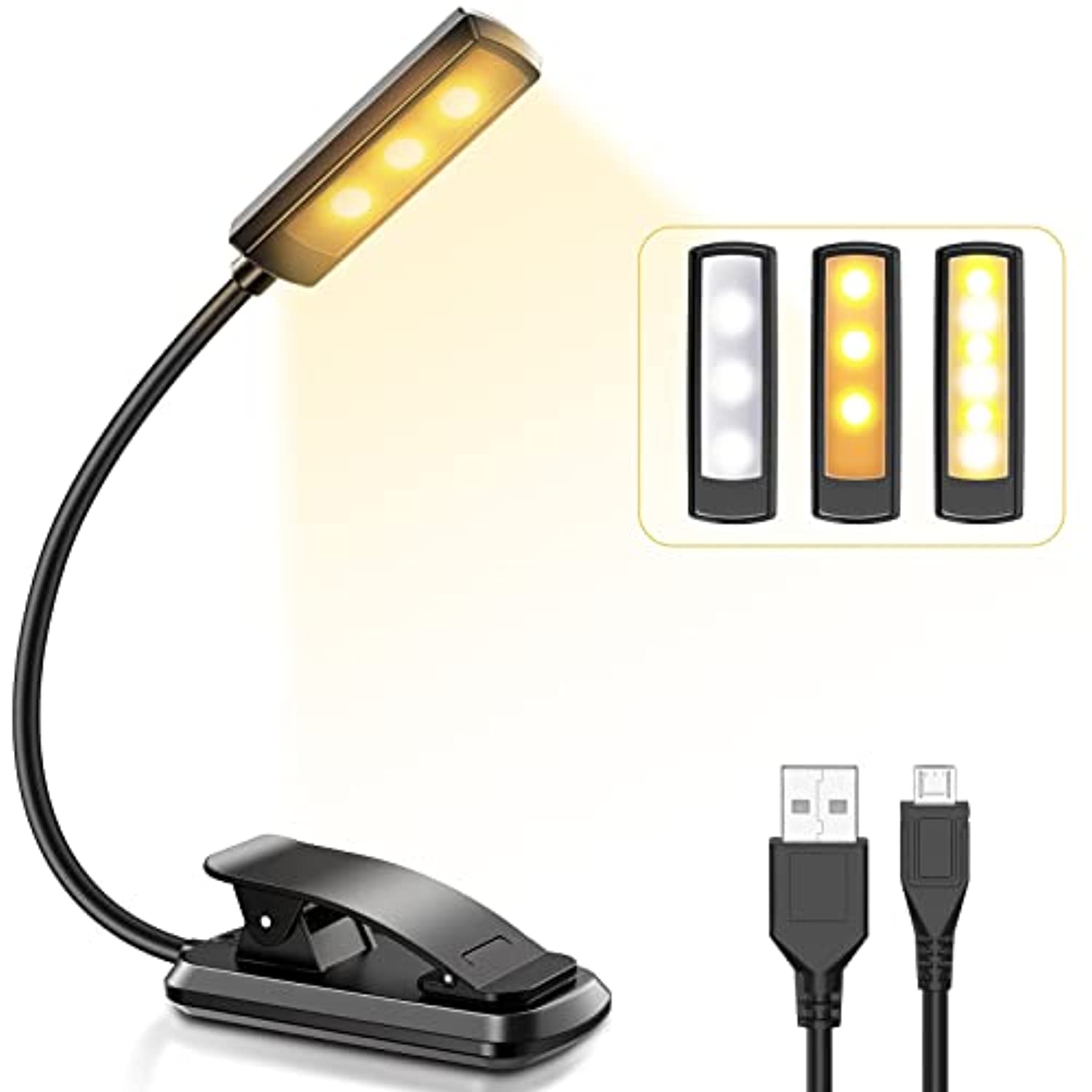 Luce da Lettura, USB Ricaricabile Lampada da Lettura TEAMPD, 6 LEDs 3 –