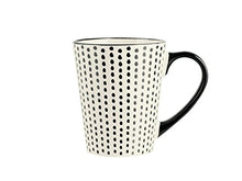 Carica l&#39;immagine nel visualizzatore di Gallery, H&amp;H Vhera Set 6 Tazze Mug, Stoneware, Crema/Nero, 350 ml - Ilgrandebazar