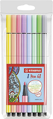 Pennarello Premium con punta a pennello - STABILO Pen 68 brush - Astuccio  da 10 - con 10 colori assortiti : : Cancelleria e prodotti per  ufficio