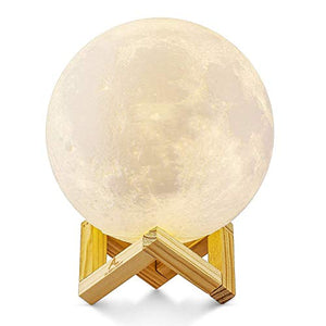 Lampada Luna 3D Stampata, ALED LIGHT Piena Moon con 3 Colori