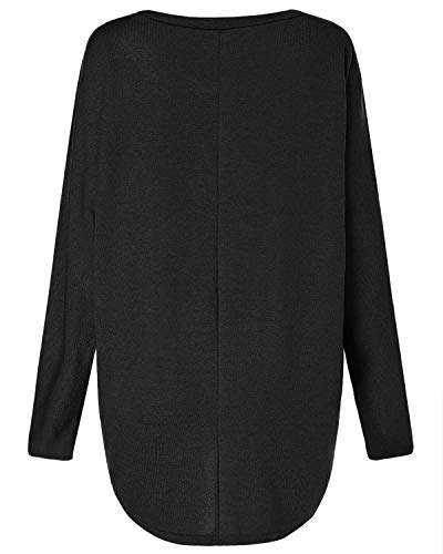 ZANZEA Maglioni Donna Invernali Taglie Forti Maglia Collo Alto Manica Lunga  Maglione Pullover Casual Tinta Unita Grigio Scuro XXL 