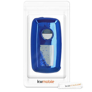 kwmobile Cover Copri-Chiave Glitter in movimento blu / metallizzato –