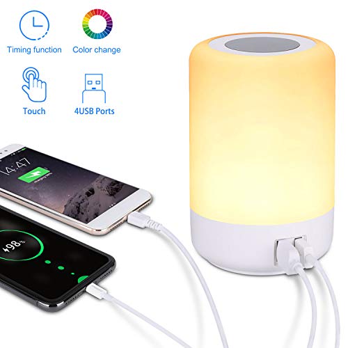 Lampada Da Comodino Intelligente A LED Con Touch USB, Lampada Da