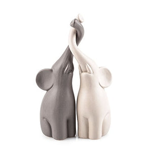 Pajoma - Coppia di Statuette in Ceramica a Forma elefantini, Grigio (Grau) - Ilgrandebazar