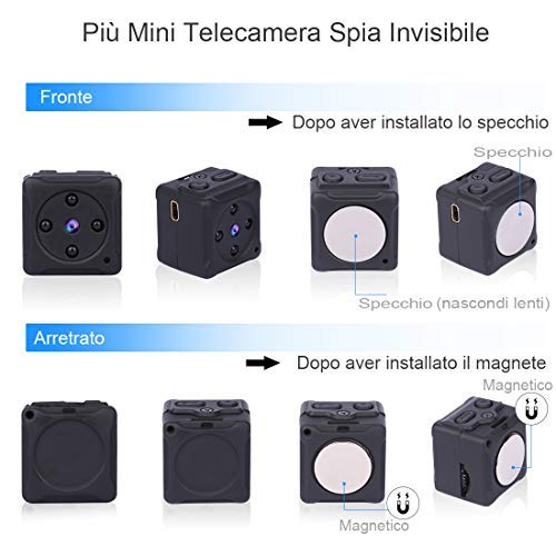 Mini Telecamera Spia Nascosta,NIYPS Full HD 1080P Portatile Micro Spy –