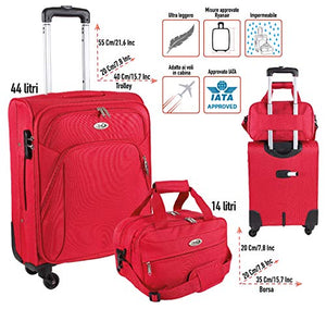 CABIN GO Max 5550 Trolley con Bagaglio a mano Borsone Piccolo MX5550, Rosso