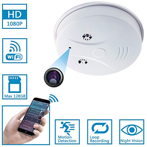 Telecamera Nascosta Wifi,UYIKOO HD Spia Wifi Rivelatore di Fumo...