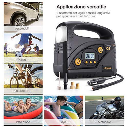 AUTLEAD Compressore Portatile per Auto, 12V compressore d'Aria con